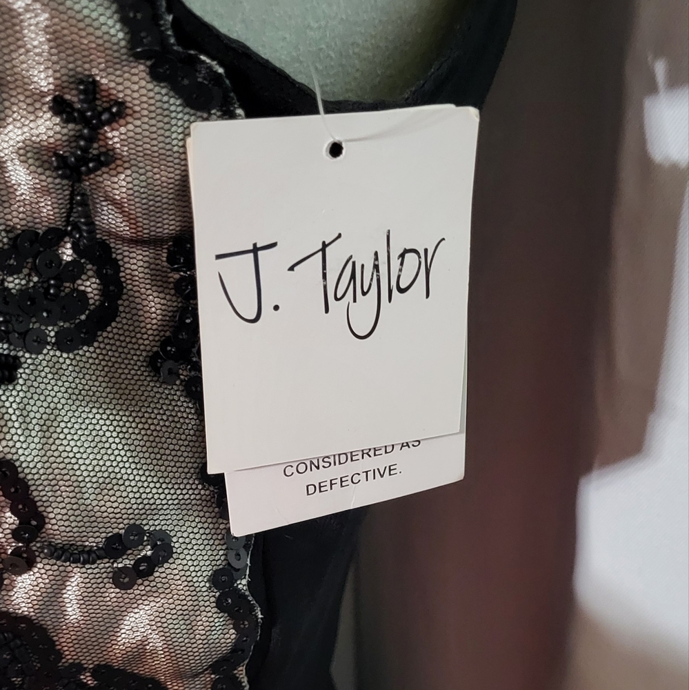 J. Taylor Women's Black NWT Sequins Sleeveless Formal Mini Dress Size 4 (Small) - Picture 9 of 13